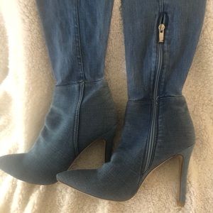 Denim boots